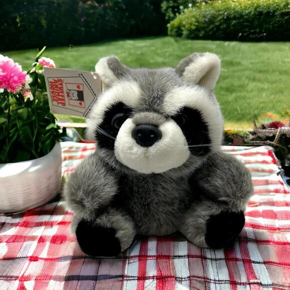 The Stuffed Animal House Lottie Quiring Design Raccoon Minky Plush Toy Lazy Eyes